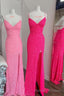 Flattering Mermaid Pink Long Prom Dress