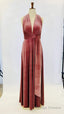 Dusky Pink Velvet Dress, Infinity Dress, Bridesmaid Dress, Prom Dress, Ball Gowns Long Dress, Prom Dress, Convertible Dress, Prom Dress