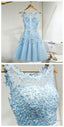 Dress With Lace Appliques,Appliques Homecoming Dresses,Short Homecoming Dress
