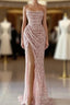 Dusty Pink Square Neck Sleeveless Mermaid Prom Dresses