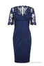 Eleagnt Short Sleeves Empire Navy Blue Short Mother Of The Bride Homecoming Dresses