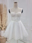 Elegant A-Line Sweetheart Wedding Dresses With Lace Short White Beautiful