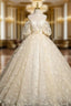 Elegant A-Line Tulle Floor Length Prom Dress, Champagne Off The Shoulder Evening Party Dress