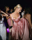 Elegant A Line V Neckline Bridesmaid Dresses Floor-Length Satin Long Pink Evening Dress Prom Dresses