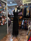 Elegant Black Mermaid Halter Neck Chiffon Long Formal Prom Dress