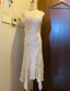 Elegant Ivory Deep V Halter-Neck Irregular Lace Formal Prom Dress