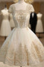 Elegant Lace Cheap Homecoming Dresses Cap Sleeve Tulle A-Line Homecoming Dresses