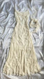 Elegant Lace Flowers Long Prom Dress Ivory Prom Dress