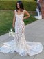 Elegant Long Mermaid Lace Applique Prom Dresses Wedding Dresses Prom Dresses