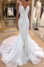 Elegant Long Mermaid Sweetheart Sequins Wedding Dress