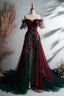 Elegant Off The Shoulder Tulle Prom Dress,Vintage Prom Gowns