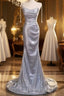 Elegant Silver Sequin Mermiad Prom Dress Long Evening Dress