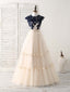 Elegant Tulle Lace Applique Long Prom Dress Tulle Prom Dress
