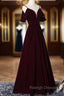 Elegant Velvet Long Bridesmaid Dress , Charming Prom Gown