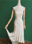 Elegant White Mermaid Spaghetti Strap U-Neck 3D Foral Embroidery Chiffon Formal Prom Dress