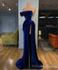 blue Prom dresses 2026 mermaid elegant sleeveless cheap formal dresses