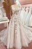 Fairy A-Line Sweetheart Tulle Long Wedding Dress With Appliques Off Shoulder Beautiful