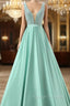 Fairy Tale Green Prom Dresses Satin Prom Dresses Sexy Prom Dresses