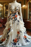 Fairytale A-Line Prom Dress For Wedding Chiffon 3D Applique Prom Dress