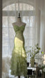 Fairytale Green Mermaid Vintage Prom Dress Sweetheart Chiffon Beaded Layed Prom Dress
