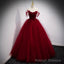 Fairytale Tulle Burgundy Sweet 16th Dress Ball Gowns for Prom,Princess Formal Dresses