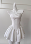 Fairytale White Strapless Short Prom Dress For Party&Birthday Elegant Evening Dress