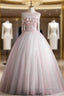 Fashion Pink Tulle Sequins Quinceanera Dress