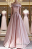 Off Shoulder Satin Elegant Long Prom Dresses Simple New Style Prom Gown