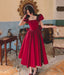 Burgundy Satin Short Prom Dress, Cute A Line Prom Dress with Bow