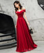Burgundy satin long prom dress cute Prom dress