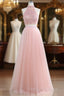 Floor-Length Tulle Sleeveless Prom Dresses