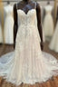 Floral Lace Sweetheart Straps A-Line Long Bridal Gown