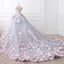 Floral Lace Wedding Dress Ball Gown With 3D Flowers