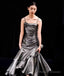 French Vintage Mermaid Spaghetti Straps Ruffles Silver Gray Prom Dress Long Birthday Outfits