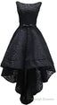 sleeveless beaded high low prom dress lace Prom Gowns