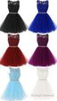 A Line Sleeveless Lace Rhinestone Short Cocktail Prom Dress