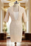 Glamorous Champagne Mother Of The Bride Dresses Sheath Knee Length