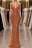 Glamorous Long Mermaid Spaghetti Straps Sequined Prom Dress