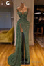 Glitter Off-the-Shoulder Slim Mermaid Prom Party GownsSleeveless Mermaid Evening Gowns