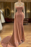 Goegeous Long Sleeves Mermaid Prom Dress Lace High-Neck With Buttons