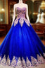 Gold Lace Sweetheart Tulle Ball Gown Quinceanera Dresses