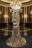 Gold Mermaid Sequins Crystal Prom Dress
