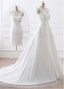 Gorgeous 2 in 1 Removable Skirt Wedding Dress With Detachable Skirts