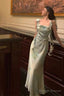 Gorgeous A-Line Straps Mint Green Date Night Dresses Prom Dress With Ruffles Prom Dresses Birthday Outfits