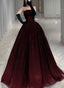 Gorgeous Black And Tulle Shiny Tulle Long Evening Dress, Black And Red Formal Gown