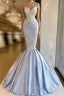 Gorgeous Halter Mermaid Prom Dress Long With Lace Appliques