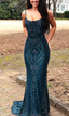 Gorgeous Square Neck Beading Mermaid Prom Dresses