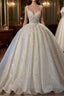 Gorgeous Long Ball Gown Sweetheart Sleeveless Lace Wedding Dresses with Ruffles