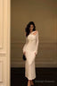 Gorgeous Mermaid Halter Long Sleeves Date Night Dresses White Prom Dress Birthday Outfits