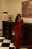 Gorgeous Mermaid Jewel Neckline Long Sleeves Date Night Dresses Red Prom Dress Birthday Outfits